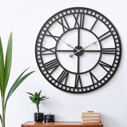 Wall Clock Large Modern Vintage Retro Metal Clocks 60CM Home Office Decor
