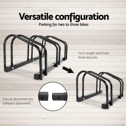 Portable Bike 3 Parking Rack Bicycle Instant Storage Stand – Black