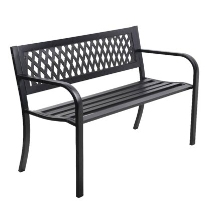 Gardeon Cast Iron Modern Garden Bench – Black