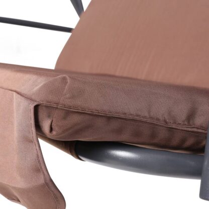 Gardeon 3 Seater Outdoor Canopy Swing Chair – Coffee