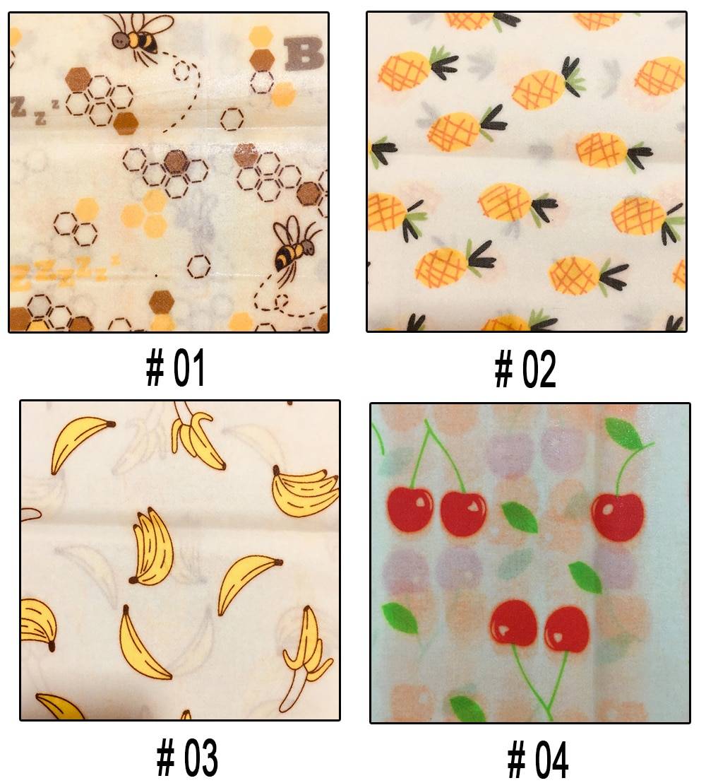 Eco Friendly Reusable Food Wraps Food Fresh Keeping Storage Organic Beeswax Cloth Wrap Cling Wrap Custom Made Pattern Wholesale