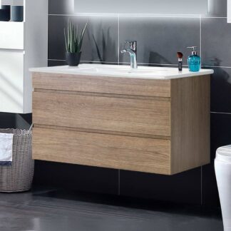 Cefito 900mm Bathroom Vanity Cabinet Wash Basin Unit Sink Storage Wall Mounted Oak White