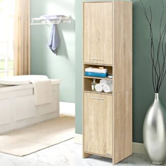 Artiss 185cm Bathroom Cabinet Tallboy Furniture Toilet Storage Laundry Cupboard Oak
