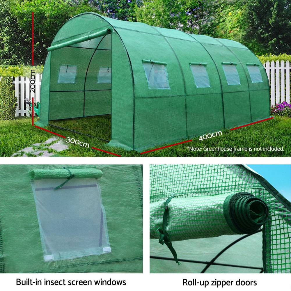 Greenfingers Greenhouse 4MX3MX2M Green House Replacement Cover Only ...