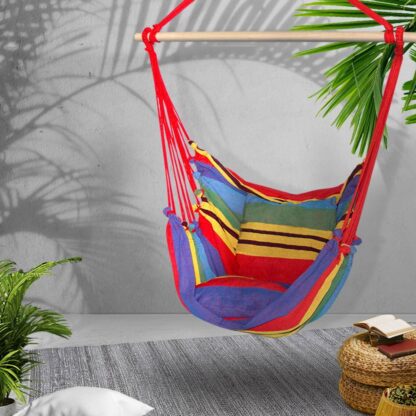 Gardeon Hammock Swing Chair with Cushion – Multi-colour