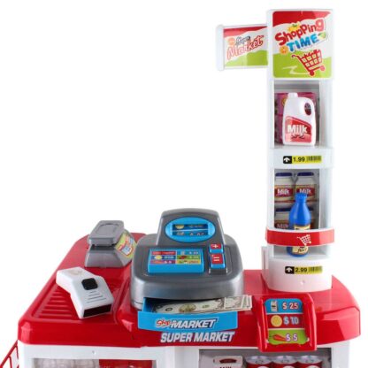 Keezi 24 Piece Kids Super Market Toy Set – Red & White