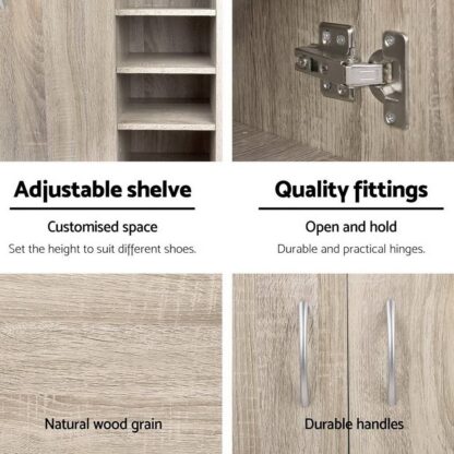Artiss 2 Doors Shoe Cabinet Storage Cupboard – Wood