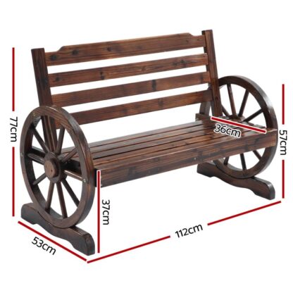 Gardeon Wooden Wagon Wheel Bench – Brown https://clickshop.com.au/product/outdoor-furniture-bench/