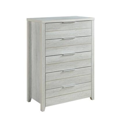 Tallboy with 5 Storage Drawers Natural Wood like MDF in White Ash Colour https://clickshop.com.au/product/tallboy/