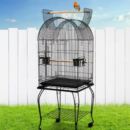 i.Pet Large Bird Cage with Perch – Black