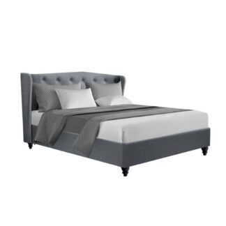 Artiss Pier Bed Frame Fabric – Grey Double https://clickshop.com.au/product/artiss-pier-bed-frame-fabric-grey-double/