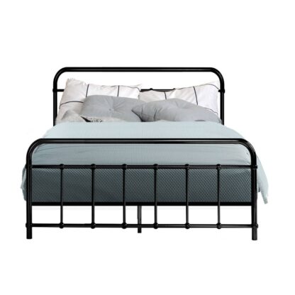 Artiss LEO Metal Bed Frame – Double (Black)