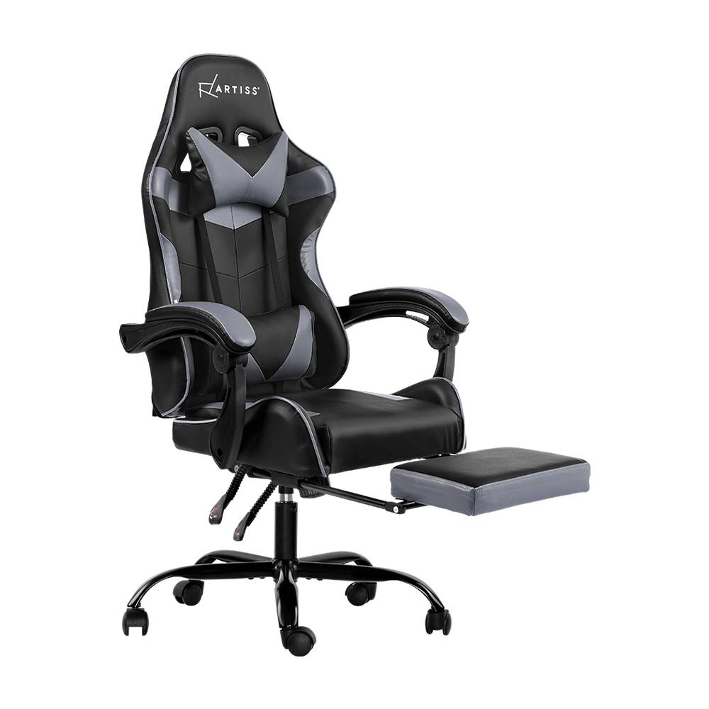 Artiss Office Chair Gaming Chair Computer Chairs Recliner PU Leather Seat Armrest Footrest Black Grey https://clickshop.com.au/product/artiss-office-chair-gaming-chair-computer-chairs-recliner-pu-leather-seat-armrest-footrest-black-grey/