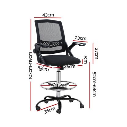 Artiss Office Chair Veer Drafting Stool Mesh Chairs Flip Up Armrest Black https://clickshop.com.au/product/artiss-office-chair-veer-drafting-stool-mesh-chairs-flip-up-armrest-black/