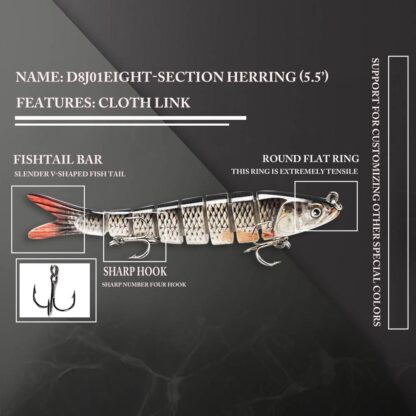 8 Segment Hard Artificial Bait For Fishing