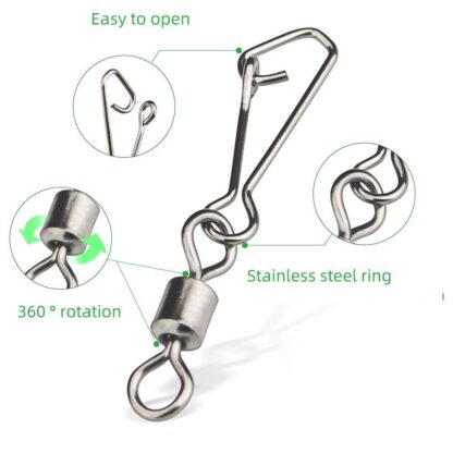 Fishing Snap Hooks with Rolling Swivel