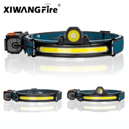 Zoomable Induction Headlamp XPG+COB LED Head Lamp with Built-in Battery Flashlight USB Rechargeable 6 lighting Modes Head Torch