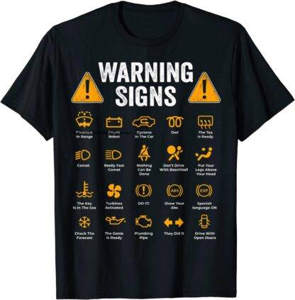 Funny Driving Warning Signs 101 Auto Mechanic Gift Driver T-Shirt Fashion Casual T Shirt Cotton Mens Tops Tees Casual