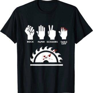 Rock Paper Scissors Table Saw Funny Carpenter T-Shirt Prevailing Men's Tees Normal Top T-shirts Cotton Slim Fit